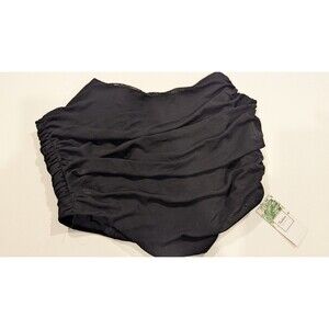 NWT Fashion Classic Collection Strapless Boned Mesh Bustier Zip‎ Corset Black XL